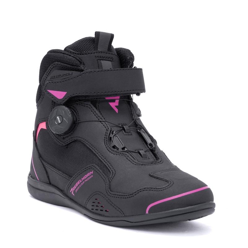Sieviešu Rebelhorn Spark II Black and Pink Motociklu zābaki