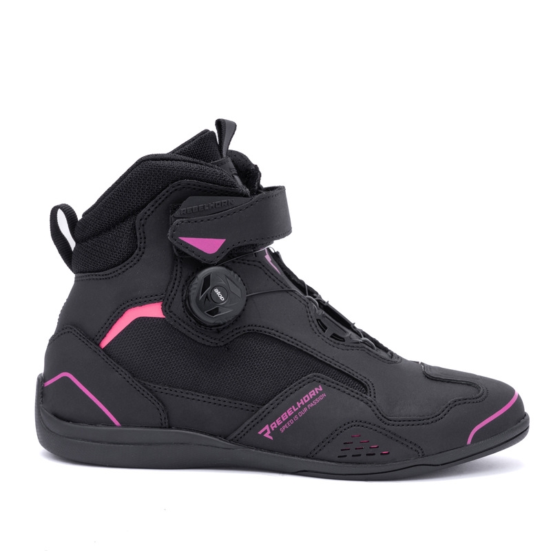Sieviešu Rebelhorn Spark II Black and Pink Motociklu zābaki