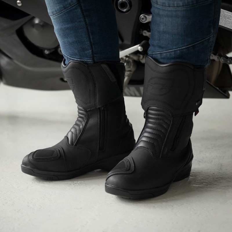 Sieviešu Ozone Rapid Black Matte motociklu zābaki