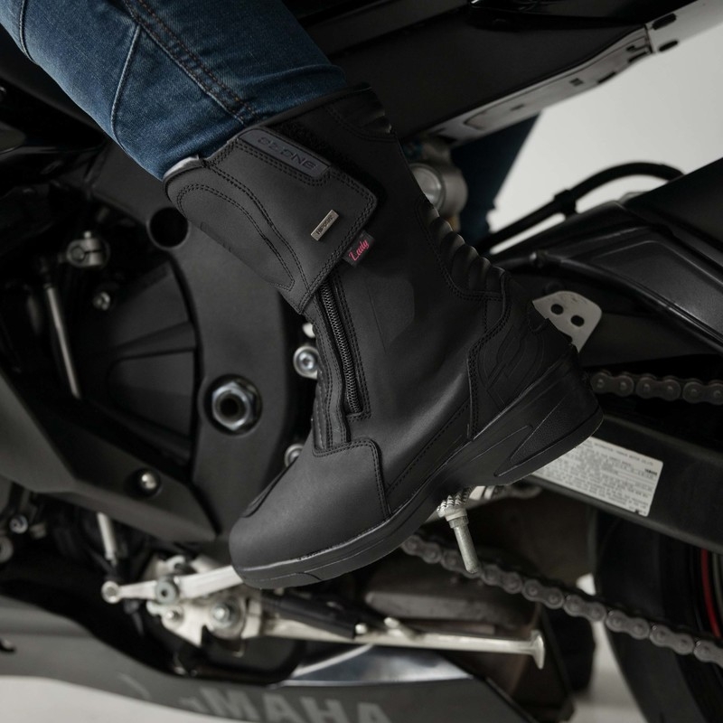 Sieviešu Ozone Rapid Black Matte motociklu zābaki