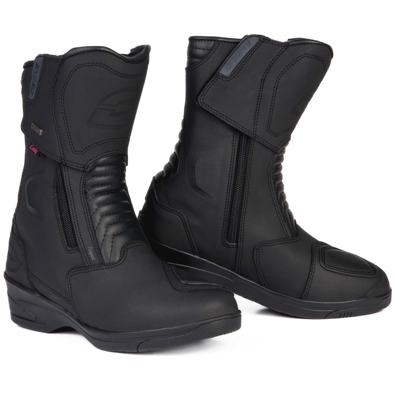Sieviešu Ozone Rapid Black Matte motociklu zābaki