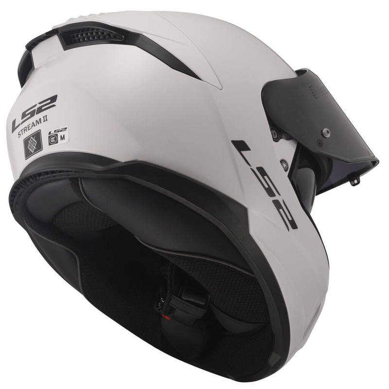 Pilna motocikla ķivere LS2 FF808 Stream II balta, spīdīga