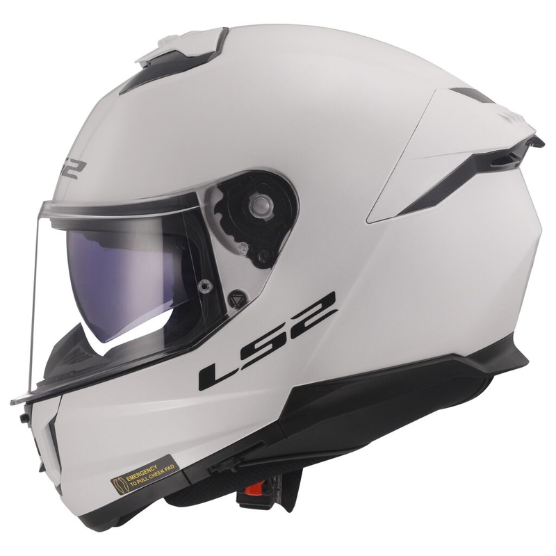 Pilna motocikla ķivere LS2 FF808 Stream II balta, spīdīga