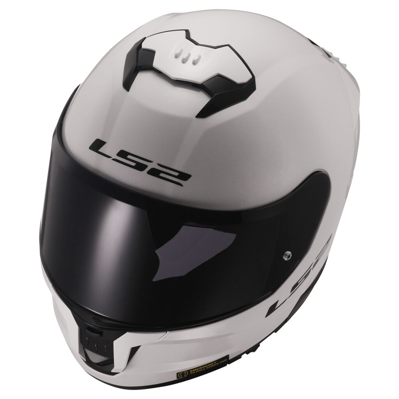 Pilna motocikla ķivere LS2 FF808 Stream II balta, spīdīga