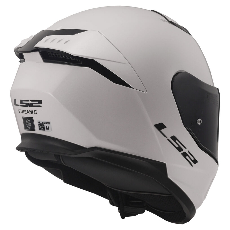 Pilna motocikla ķivere LS2 FF808 Stream II balta, spīdīga