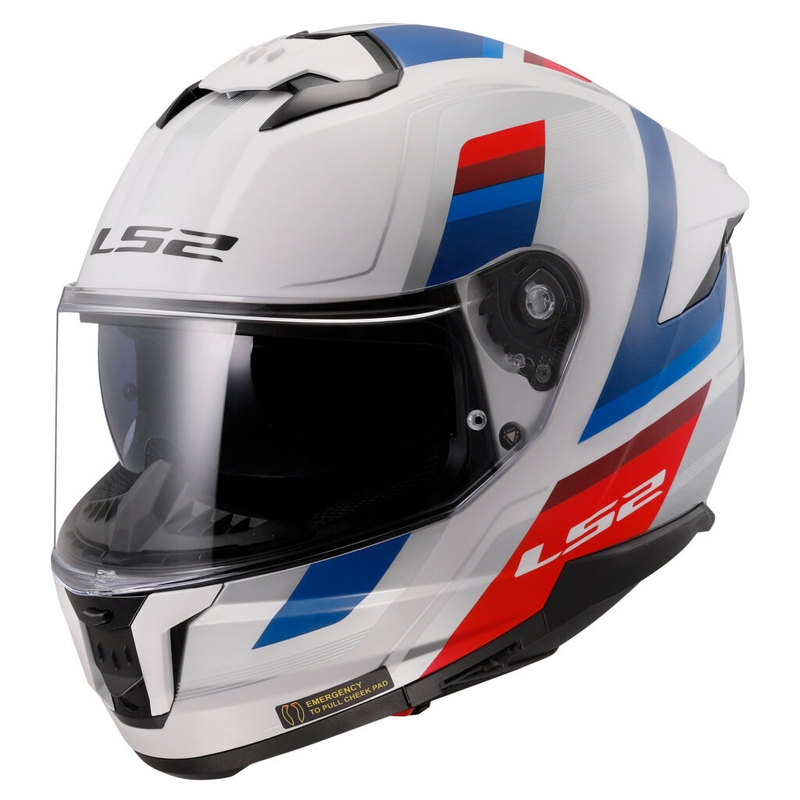 LS2 FF808 Stream II Vintage White-Blue-Red Integrālā motociklu ķivere
