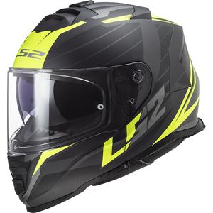 LS2 FF800 Storm II Nerve melna-fluo dzeltena integrālā moto ķivere
