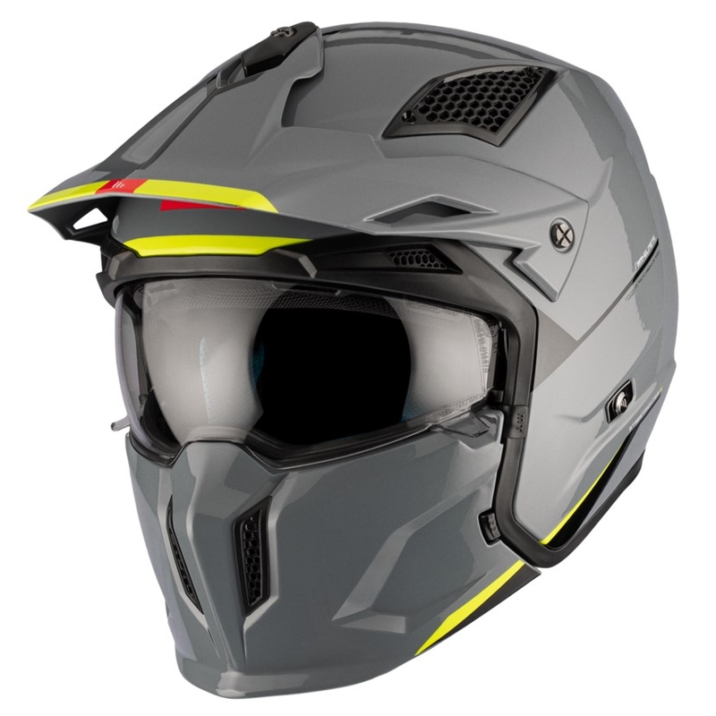 Atvērt Ķivere ar masku MT Streetfighter SV S Solid A22 pelēka, spīdīga