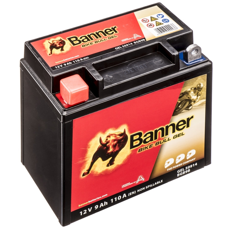 Gēla akumulators Banner Bike Bull Gel 12V, YB9-B, 9AH, 90A