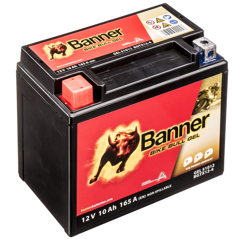 Gēla akumulators Banner Bike Bull Gel 12V, YTX12-BS, 10AH, 160A