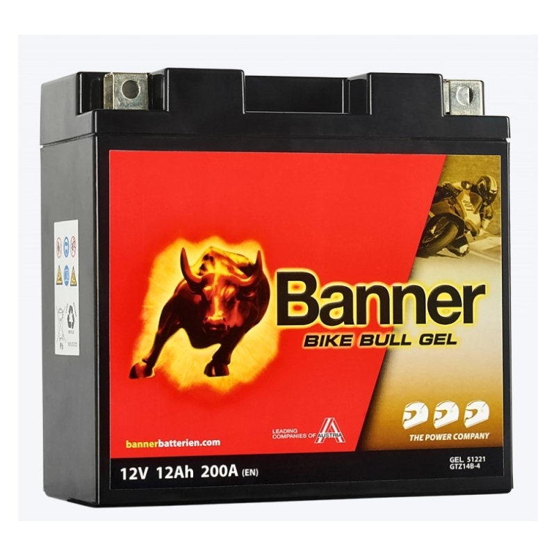 Gēla akumulators Banner Bike Bull Gel 12V, YT14B-4, 12AH, 200A
