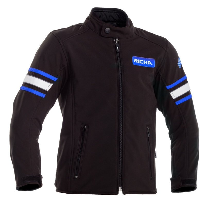 Dětská bunda na motorku RICHA Toulon 2 Softshell černo-modrá výprodej