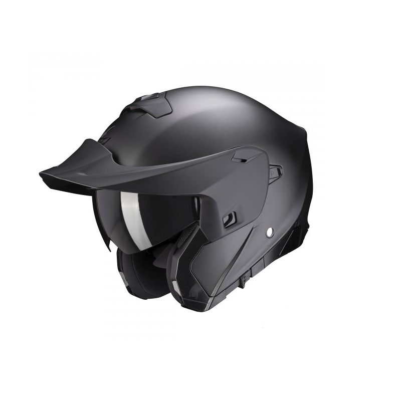 Flip-up moto ķivere Scorpion EXO-930 EVO Solid melna matēta
