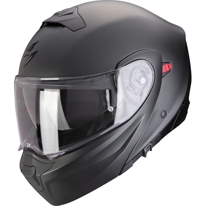 Flip-up moto ķivere Scorpion EXO-930 EVO Solid melna matēta
