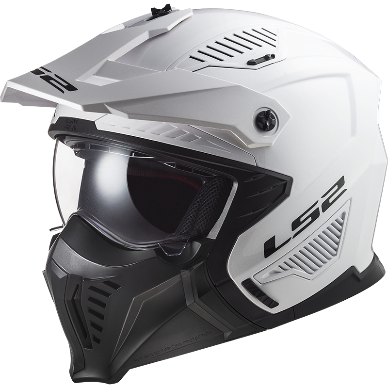 Izmēģinājuma motocikla ķivere LS2 OF606 Drifter Solid White