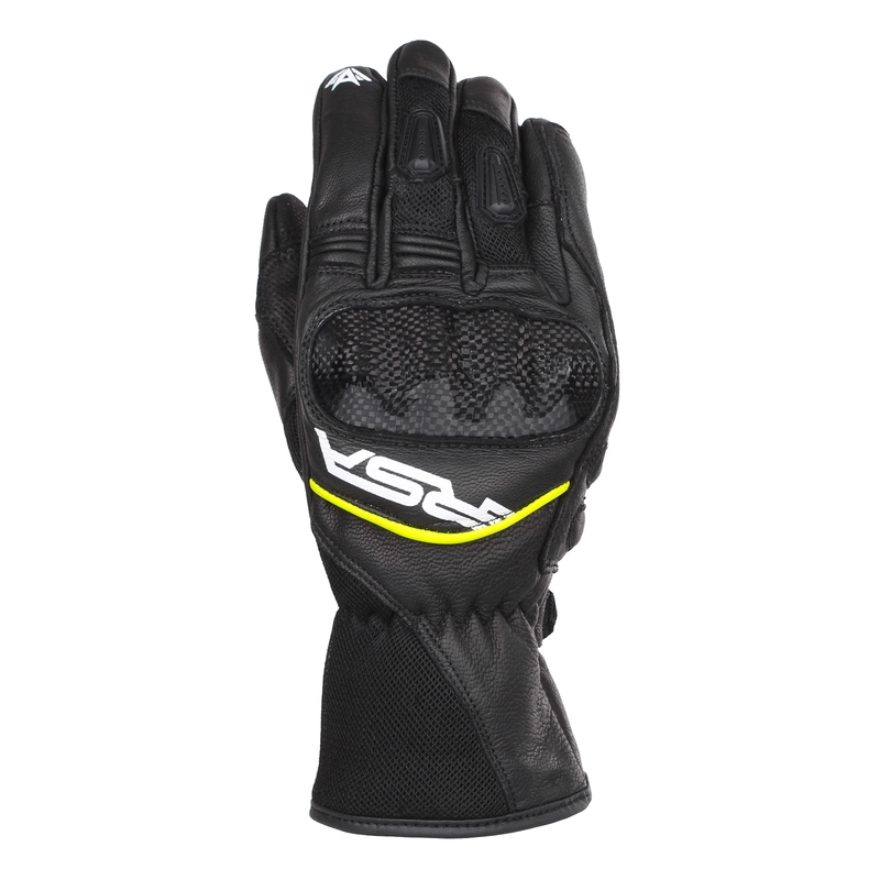 Motocikla cimdi RSA Airvent 2 melns-balts-fluo dzeltens