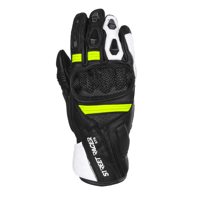 Sieviešu moto cimdi Street Racer STR melni-fluo dzelteni