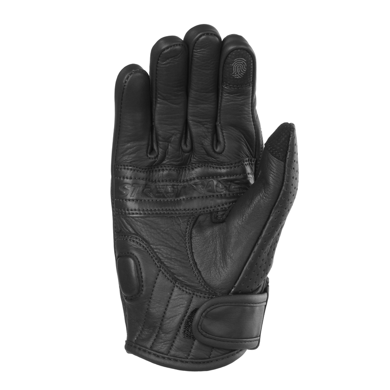 Sieviešu Street Racer Striker 2 Black perforēti motocikla cimdi