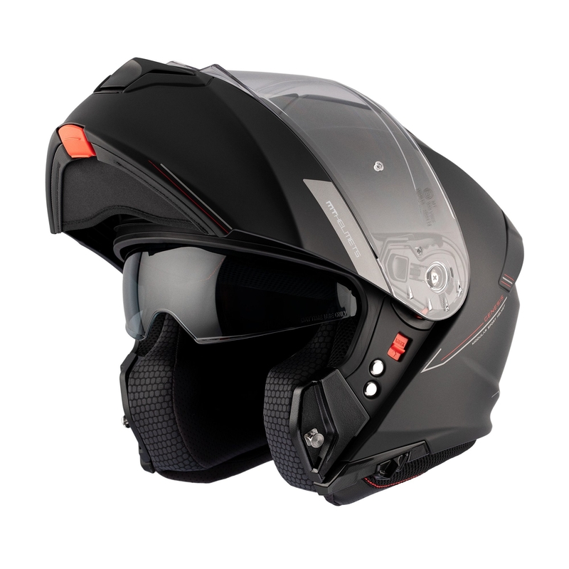 MT Genesis SV Solid A1 melna matēta flip-up ķivere motociklam