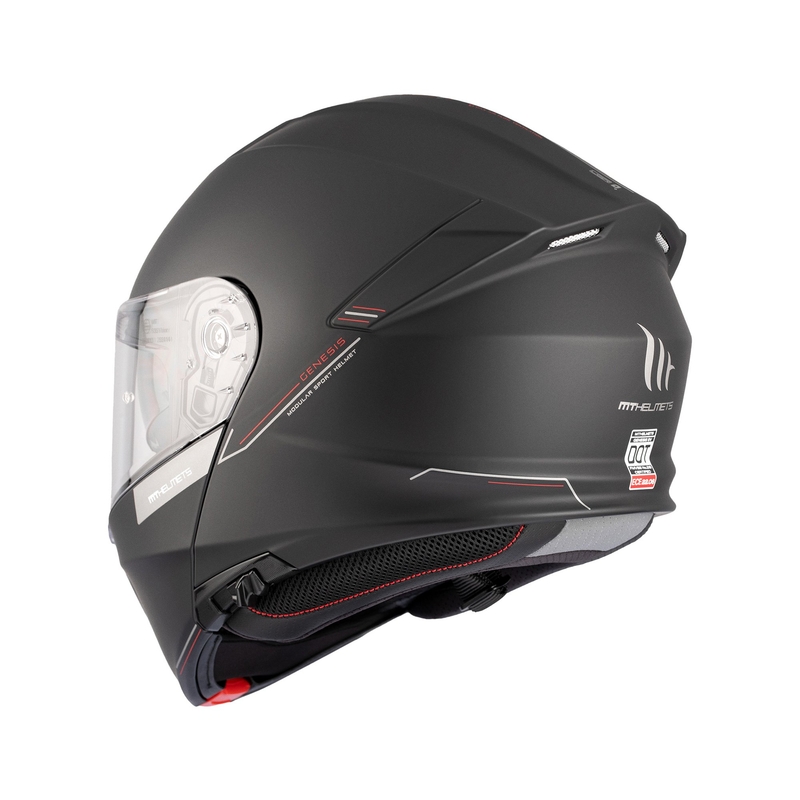 MT Genesis SV Solid A1 melna matēta flip-up ķivere motociklam
