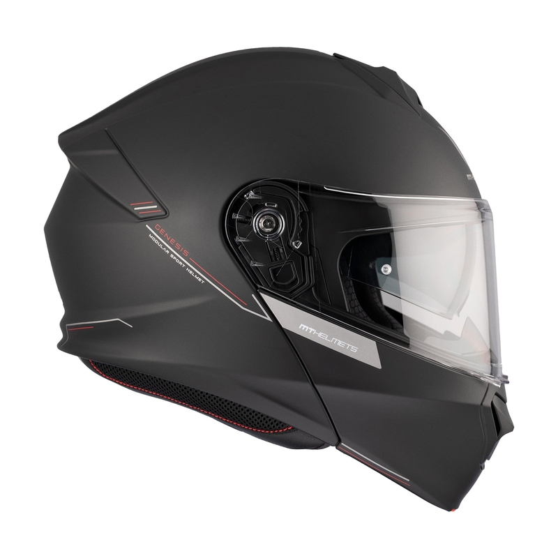 MT Genesis SV Solid A1 melna matēta flip-up ķivere motociklam