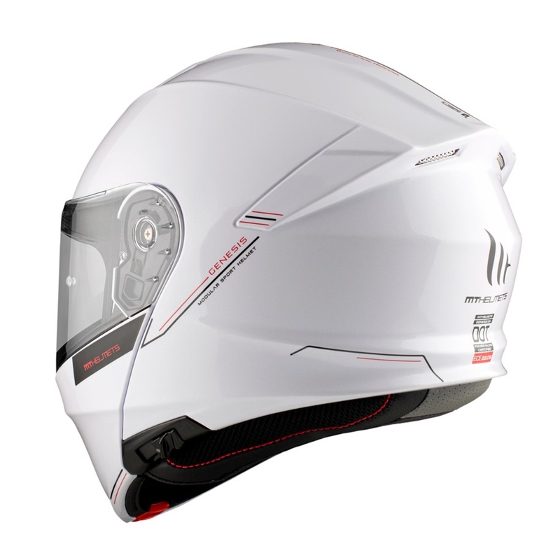 MT Genesis SV Solid A0 moto ķivere balta spīdīga