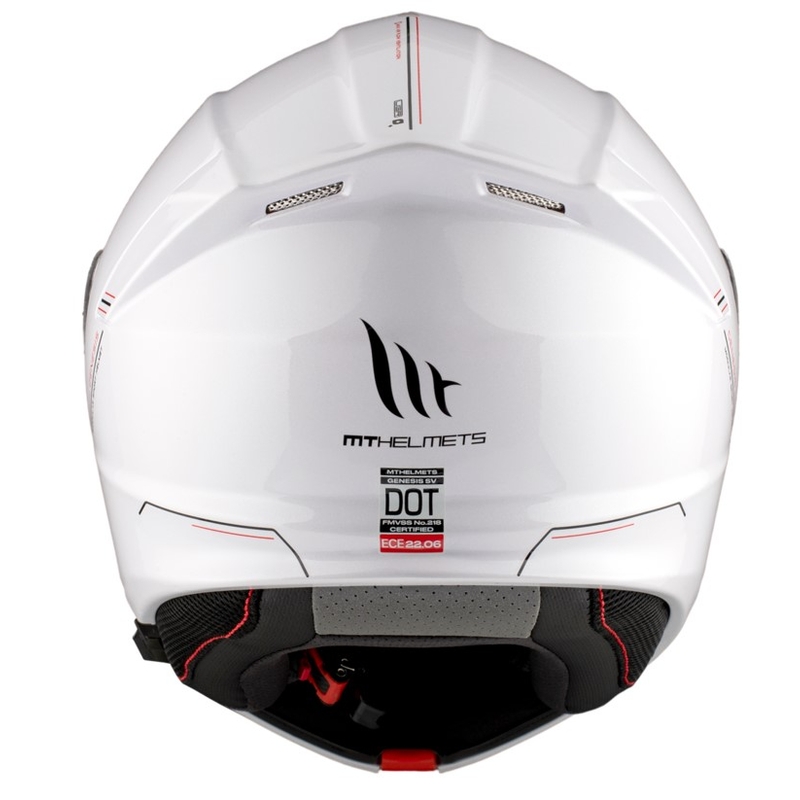 MT Genesis SV Solid A0 moto ķivere balta spīdīga