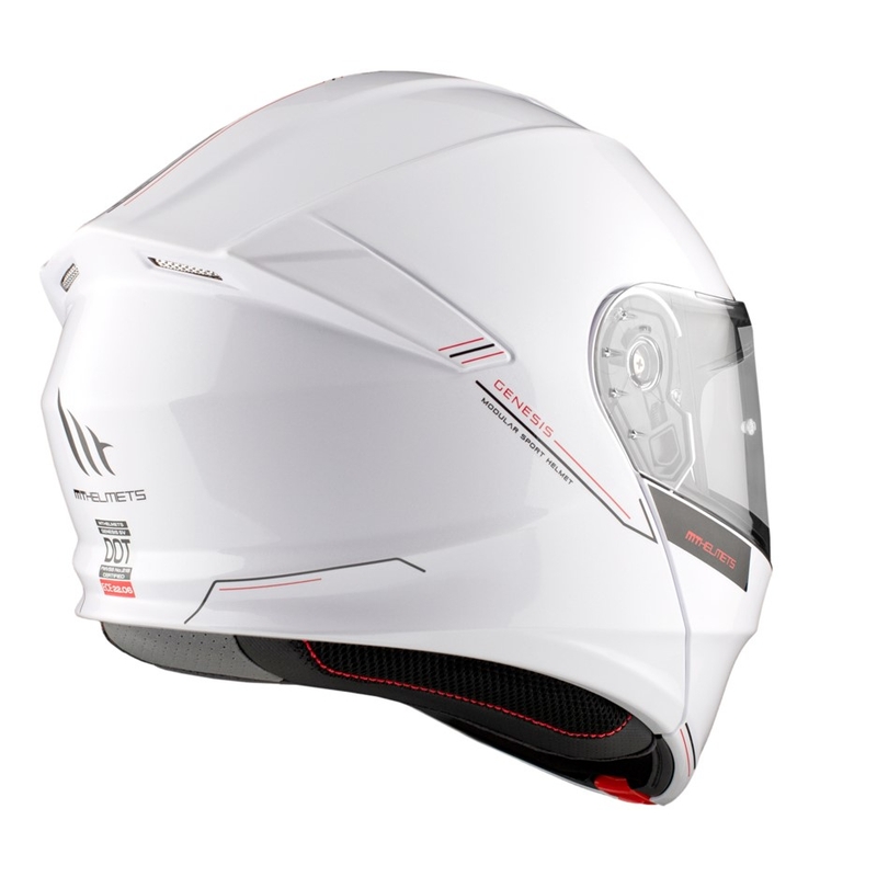 MT Genesis SV Solid A0 moto ķivere balta spīdīga