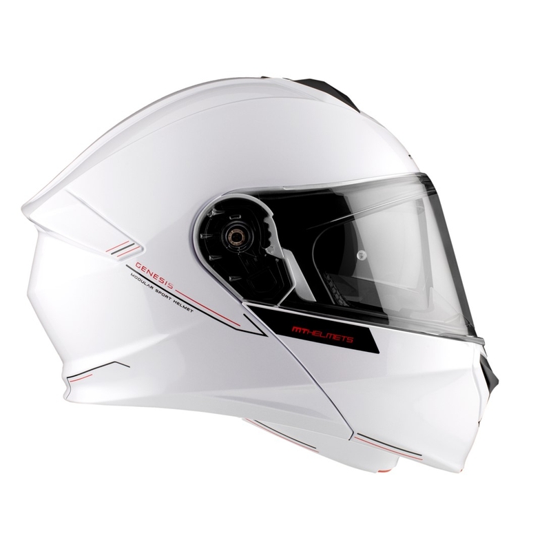 MT Genesis SV Solid A0 moto ķivere balta spīdīga