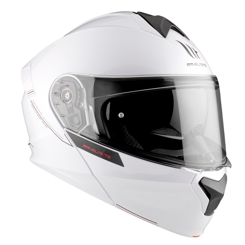 MT Genesis SV Solid A0 moto ķivere balta spīdīga