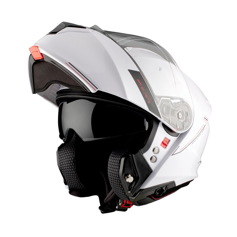 MT Genesis SV Solid A0 moto ķivere balta spīdīga