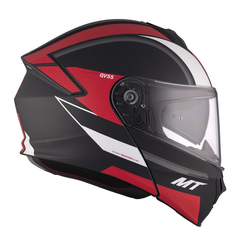 MT Genesis SV Cave A5 melnbaltsarkana matēta flip-up moto ķivere