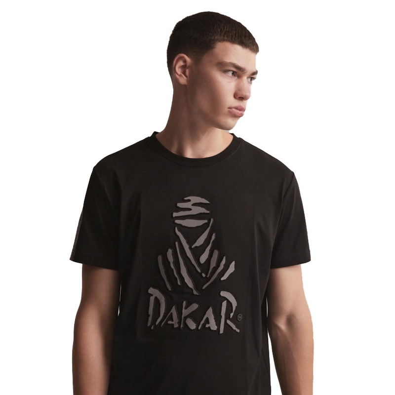 T-krekls DAKAR DKR Embo melns izpārdošana