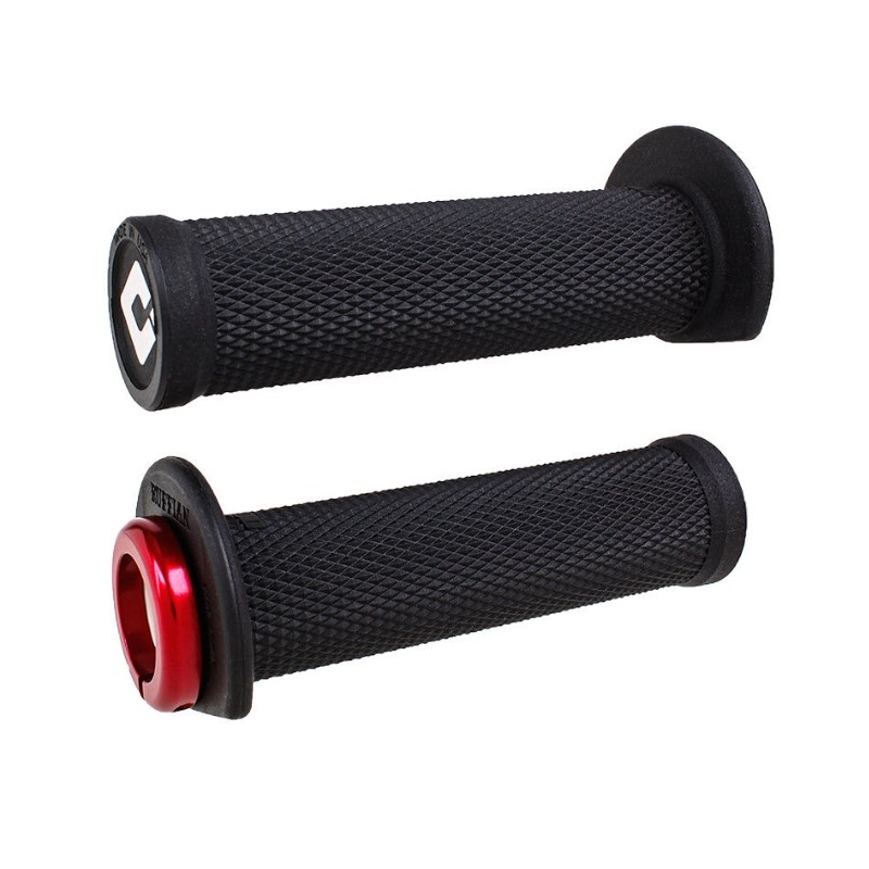 Rokturi ODI RUFFIAN ATV LOCK-ON V2.1 125mm melni-sarkani