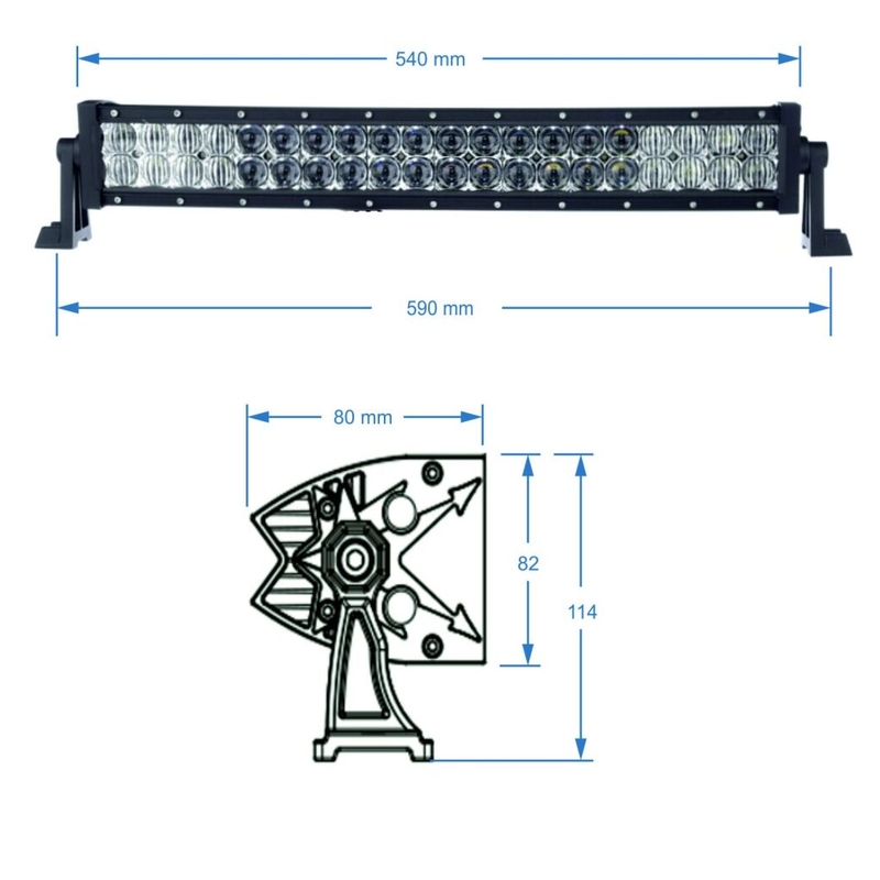 SHARK LED GAISMAS STIENIS 20", IZLIEKTS, 120W, R 560 MM - 5D
