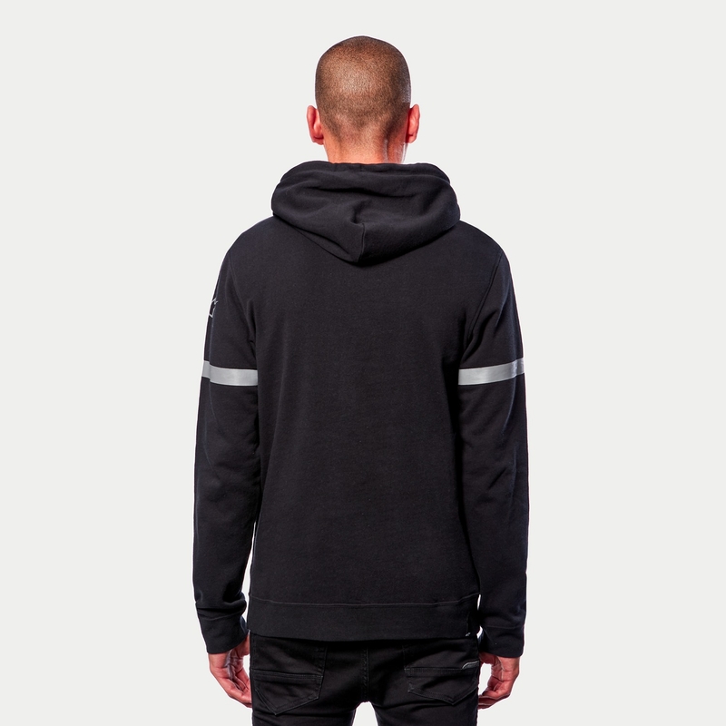 Mikina Alpinestars Club Hoodie černo-červeno-modro-šedá