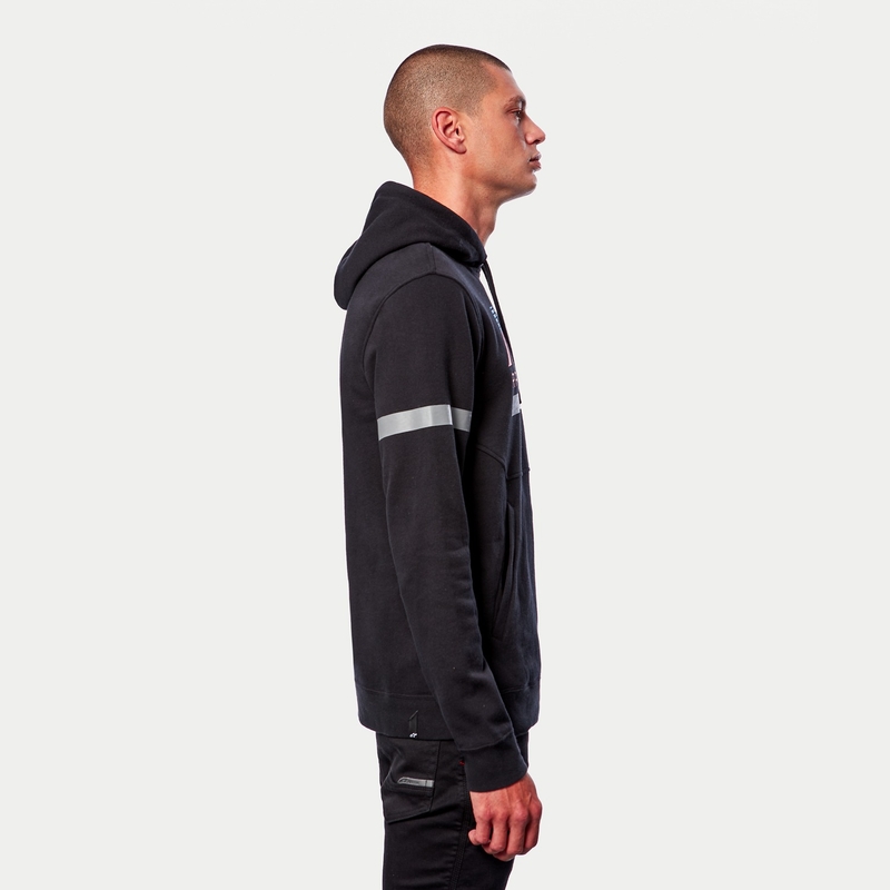 Mikina Alpinestars Club Hoodie černo-červeno-modro-šedá