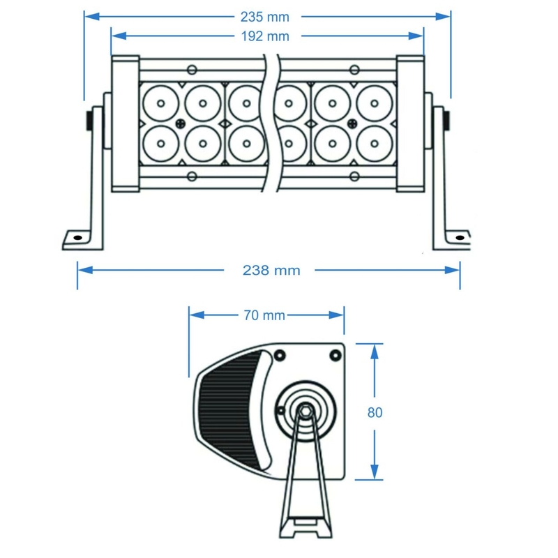 LED gaismas rampa SHARK LED LIGHT BAR 7,5", 6D, 36W