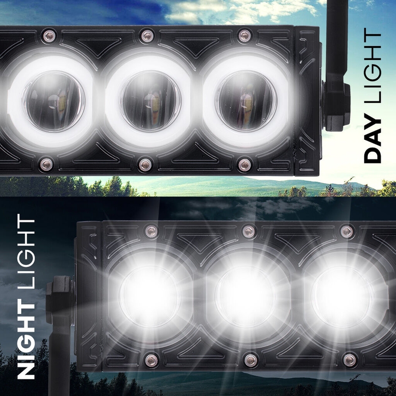 LED gaismas rampa SHARK LED LIGHT BAR 17" ar HALO gredzenu, CREE LED, 80W