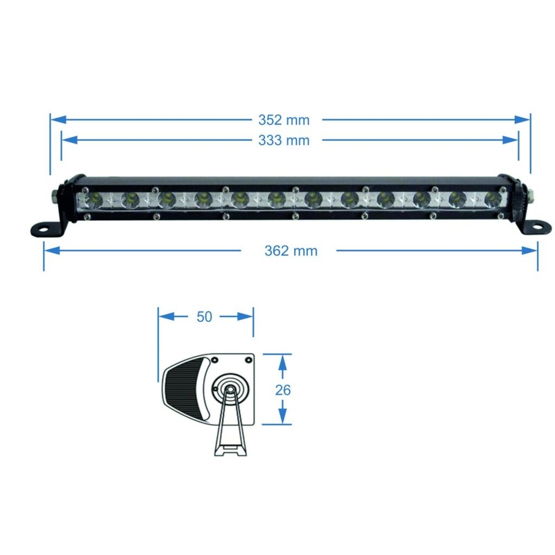 LED gaismas rampa SHARK LED LIGHT BAR 13", 36W