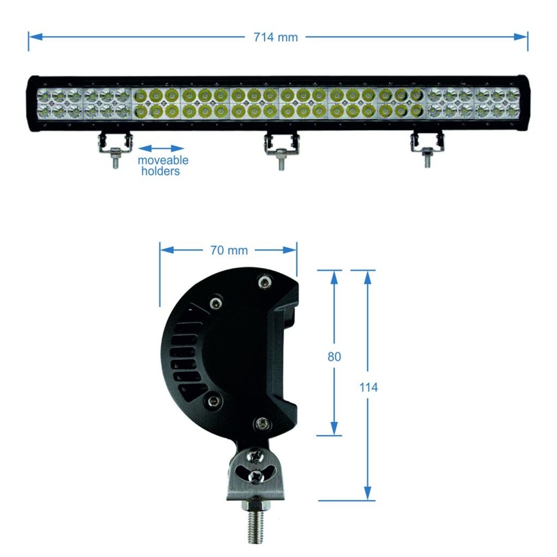 LED gaismas rampa SHARK LED EPISTAR 60*3W 10800 LM 10-30V COMBO 28"