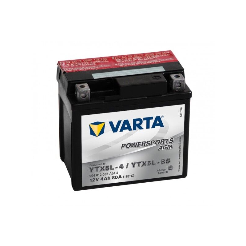 Bezúdržbová baterie VARTA YTX5L-4/YTX5L-BS 12V/4Ah