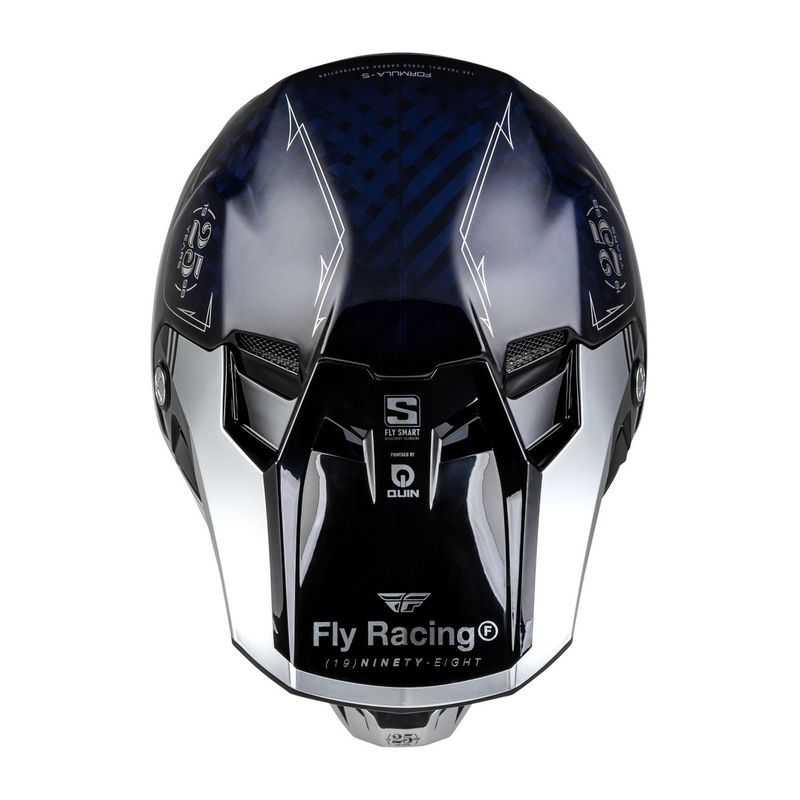 Motokrosa ķivere FLY Racing Formula S Carbon blue-silver