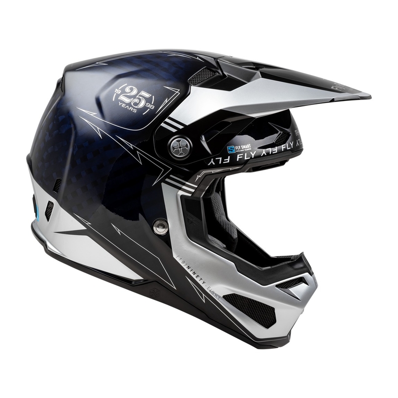 Motokrosa ķivere FLY Racing Formula S Carbon blue-silver