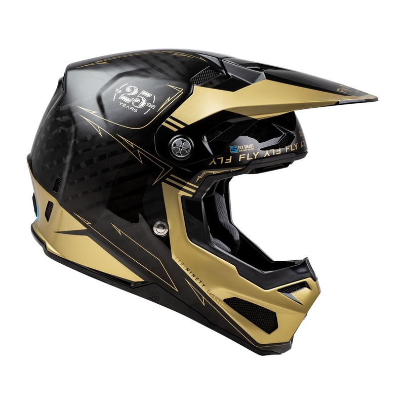 Motokrosa ķivere FLY Racing Formula S Carbon black-gold