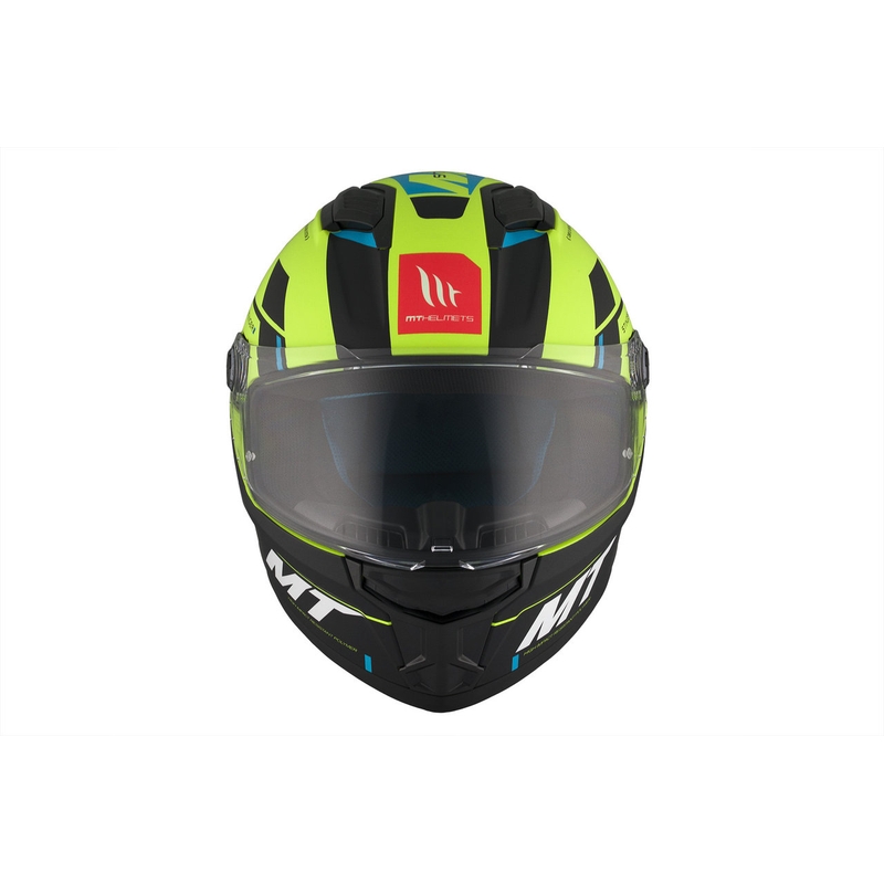 MT Stinger 2 Solid Zivze fluo zaļš-melns-melns-zils matēts integrāls motocikla ķivere