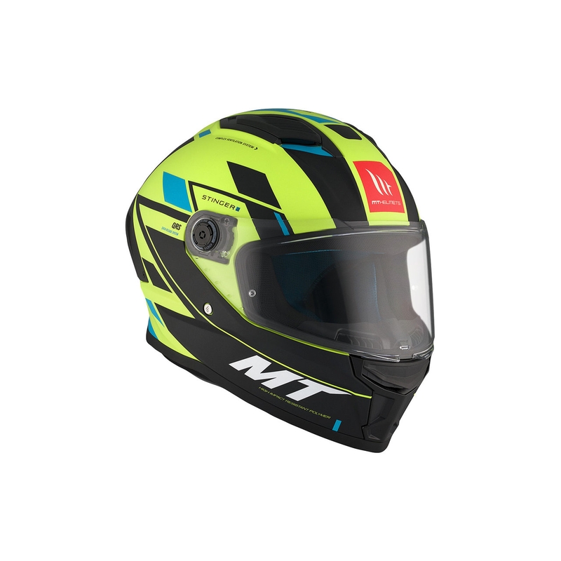 MT Stinger 2 Solid Zivze fluo zaļš-melns-melns-zils matēts integrāls motocikla ķivere