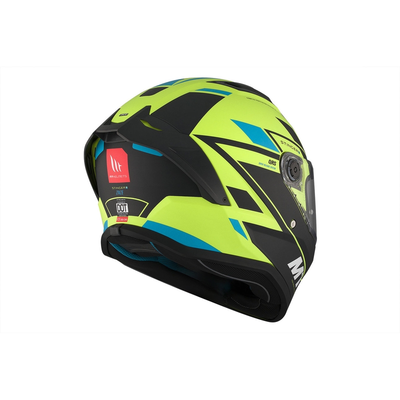 MT Stinger 2 Solid Zivze fluo zaļš-melns-melns-zils matēts integrāls motocikla ķivere