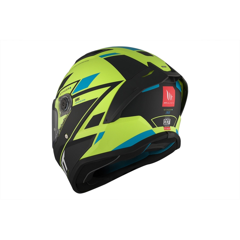 MT Stinger 2 Solid Zivze fluo zaļš-melns-melns-zils matēts integrāls motocikla ķivere