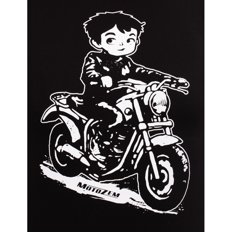 MotoZem Motociklists melns krekls zēniem